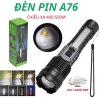 Đèn pin siêu sáng Corisu A76 chiếu xa 300m có Zoom, chống nước IPX4, pin trâu chip COB Led tâm tròn 7 chế độ sáng