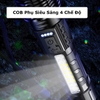 Đèn pin cầm tay siêu sáng Corisu A76 chiếu xa 300m có Zoom, chống nước IPX4, pin trâu chip COB Led tâm tròn 7 chế độ sáng