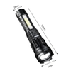 Đèn pin cầm tay siêu sáng Corisu A76 chiếu xa 300m có Zoom, chống nước IPX4, pin trâu chip COB Led tâm tròn 7 chế độ sáng