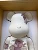 BEARBRICK Art Overturn Crystal 1000% White Rose Quartz