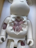 BEARBRICK Art Overturn Crystal 1000% White Rose Quartz