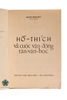 HỒ THÍCH VÀ CUỘC VẬN ĐỘNG TÂN VĂN HỌC