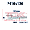 Bu lông nở 3 cánh M10x120