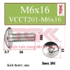 Bu lông chỏm cầu to inox 201-M6x16