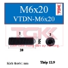 Vít trí đầu nhọn-M6x20