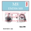 Đai ốc mũ inox 304-M8