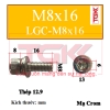 Bu lông lục giác chìm liền long đen MCR-M8x16