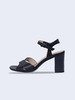 SALSA-SD03 Giày Sandal nữ da thật quai chéo gót trụ 7cm
