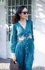 G120 Đầm ELIO linen tay dài thêu eo