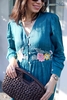 G120 Đầm ELIO linen tay dài thêu eo
