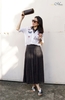 A310 Áo sơ mi Angelie linen thêu bướm
