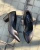 Pumps Kate Gray gót vuông 5cm xẻ mũi