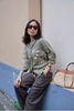 A257 Áo sơ mi linen tay dài ALANA thêu tay hoa cúc nhỏ