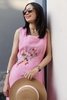 G94 Đầm linen cổ vuông thêu tay thủ công BETTY