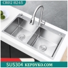Chậu Rửa Bát 2 Hố 02-8245 Inox 304 2 Hố Cân