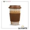 Cốc sứ La Fonte có tay cầm và nắp silicone - 006477