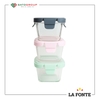 Bộ 3 hộp thủy tinh chịu nhiệt đựng thức ăn em bé 110ml La Fonte 003384