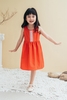 Váy bé gái sát nách cam phối ren - KVS2209