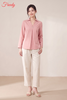 Bộ dài tay nữ linen tưng dáng cổ bẻ thêu hoa - WBD2607