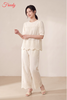 [SET CÚC TRẮNG, XANH]Bộ ngắn tay nữ cotton thêu hoa cúc có lớp lót - WBN2601