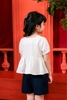Áo ngắn tay bé gái thêu dây hoa - KAN2208