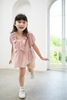 Áo ngắn tay be gái hồng bèo cổ - KAN2211