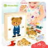 Bảng từ ghép hình gia đình gấu bằng gỗ Goryeo Baby