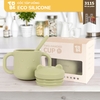 Cốc tập uống silicone thương hiệu Tobé 10 màu kèm ống hút cho bé
