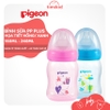 Bình sữa cổ rộng Pigeon PP Plus họa tiết xanh/hồng - Timikid Store