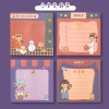Giấy Nhớ Vuông 80*80 mm, Giấy Ghi Chú Hoạ Tiết Dễ Thương Dán Được Sticky Notes Tập 50 Tờ