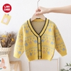 Áo Khoác Len Cardigan Tay Dài Mềm Mại Thoải Mái Giữ Ấm Cho Bé, Phối Họa Tiết Phong Cách Hàn Quốc - Link Card