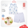 Bộ Thun Ba Lỗ  WOW by OETEO Cho Bé Trai, Áo Ba Lỗ Bé Gái Vải Cotton Thoáng Mát, Mềm Mịn
