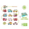 Đồ chơi xâu hạt giao thông Goryeo Baby bằng gỗ (Xếp hình thành phố)