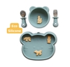 Set Thìa Dĩa, Bát, Khay Ăn Dặm Silicone Chống Lật TOBE Hình Hổ - Timikid Store