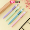 Bút bi bấm mực xanh ngòi 0.7mm Deli hộp 50 chiếc giá rẻ viết nét đều trơn tru