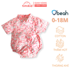 Body Cho Bé Gái Cao Cấp Obeah Vải Cotton Mềm Mịn, Có hoa, nơ buộc xinh xắn cho bé từ 3 đến 18 tháng tuổi OB112128