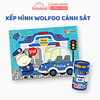 Bộ Xếp Hình Wolfoo Cảnh Sát 100 Miếng - Có Hộp Đựng Dễ Thương, Giúp Bé Phát Triển Tư Duy