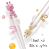 Bộ thìa dĩa đũa tập ăn dặm hình hươu cao cổ cho bé - Timikid Store
