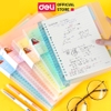 Sổ bìa còng kèm lõi Deli gáy lò xo khổ A5 / B5 có file lá phân và sticker đi kèm