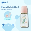 Bình Sữa Inochi AOI Flora Đa Sắc PPSU Cao Cấp Dung Tích 80ml/180ml/280ml Chống Đầy Hơi, Được Chọn Núm
