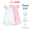 Váy Kiểu Xếp Ly Obeah - Chất Liệu Lụa Hàn Quốc Cao Cấp Cho Bé Gái Từ 2-6 Tuổi, Phong Cách Tiểu Thư, Công Chúa