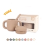 Cốc tập uống silicone thương hiệu Tobé kèm ống hút - Timikid
