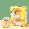 Set 5 Dụng Cụ Ăn Dặm Sợi Tre Hogokids Cho Bé Gồm Khay 2 Ngăn, Bát, Cốc, Thìa, Dĩa