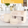 Cốc tập uống silicone thương hiệu Tobé kèm ống hút - Timikid