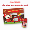 Bộ Xếp Hình Wolfoo Lính Cứu Hỏa 100 Miếng - Có Hộp Đựng Xinh Xắn Cho Bé Yêu