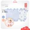 Combo 3 Bộ BodySuit Wow By OETEO Size 3-18M - Body Cho Bé Trai Bé Gái