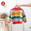 Áo Len Dài Tay Cho Bé Gái Họa Tiết Cầu Vồng - Len Dệt Kim Mềm Mịn - Link Card