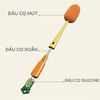 Bộ Cọ Rửa Bình Sữa HOGOKIDS 3in1 Hình Cà Rốt Cho Bé - Tặng Đầu Thay Thế