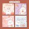 Giấy Nhớ Vuông 80*80 mm, Giấy Ghi Chú Hoạ Tiết Dễ Thương Dán Được Sticky Notes Tập 50 Tờ