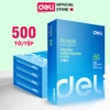Giấy in A4 cao cấp Deli định lượng 70gsm - Giấy photo Tệp 500 tờ, chống tích điện, chống lóa, dày, trắng - W7401